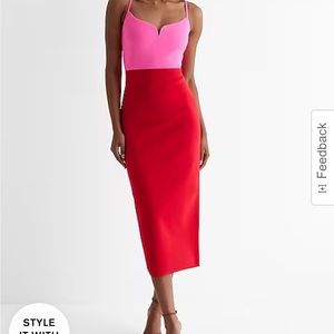 NWT Express Color Block V Wire Midi Dress